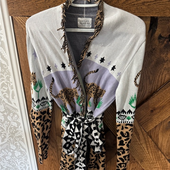 Hayley Menzies Leopard Print Cardigan Sweater